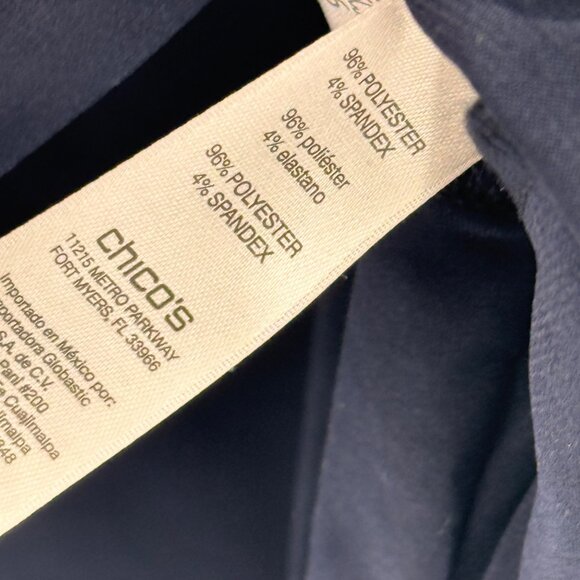 Chicos 3 Womens dark navy Striped Knit Top Size XL - Picture 2 of 11